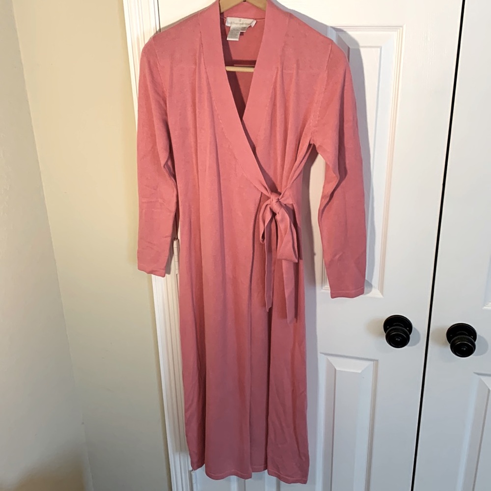 Soft Surroundings cashmere silk blend robe Dusty Rose size XS